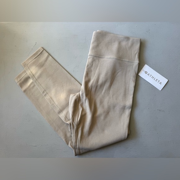 NWT Athleta Intuition Ultra High Rise Cotton Legging in Ecru - Picture 3 of 12